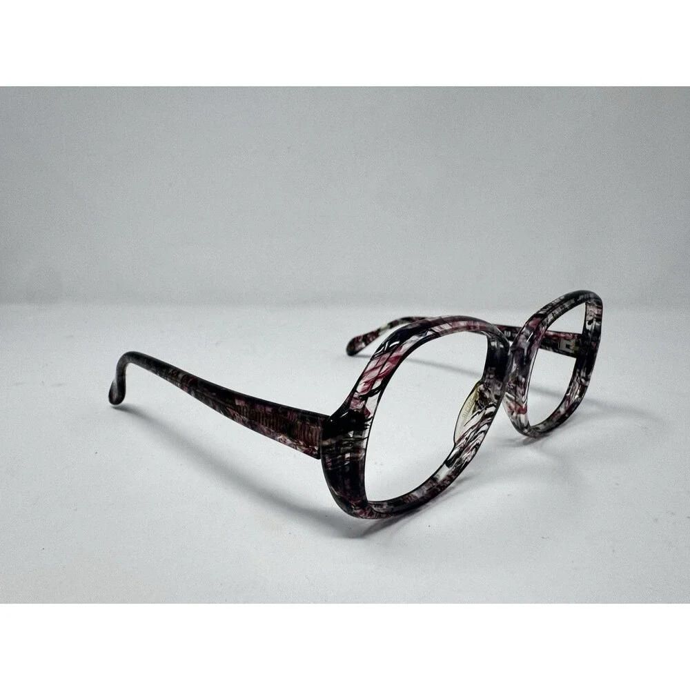 Universal Vintage 70s Womens Eyeglass Frames Pink Brown Marble NOS 52-18-135